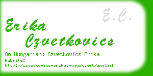 erika czvetkovics business card